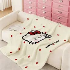 Cobertor de flanela HelloKitty fofo dormitório quarto Hello Kitty cobertor para almoço cobertor para ar condicionado de