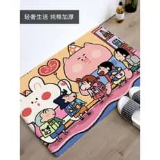 Imitação de caxemira bonito banheiro porta lápis Shin-Chan absorvente antiderrapante tapete doméstico de pelúcia macio
