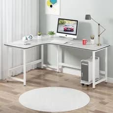 Mesa de escritório em forma de l, mesa de canto para computador, mesa de escritório em casa, quarto único, descanso de m