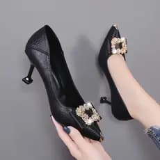Air salto alto 2025 novo estilo primavera couro macio All-Match único sapatos Stiletto profissional sapatos femininos sa