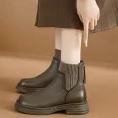 Botas Martin de sola grossa sapatos femininos 2026 outono inverno novo estilo na moda botas finas botas curtas botas úni