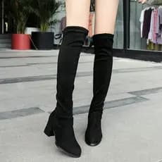 2026 novo estilo outono inverno salto grosso botas altas botas femininas sobre o joelho botas de salto alto botas finas