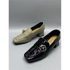 2025 outono novo estilo boca profunda couro genuíno feminino retirada gabinete sapatos de couro de vaca mocassins grosso