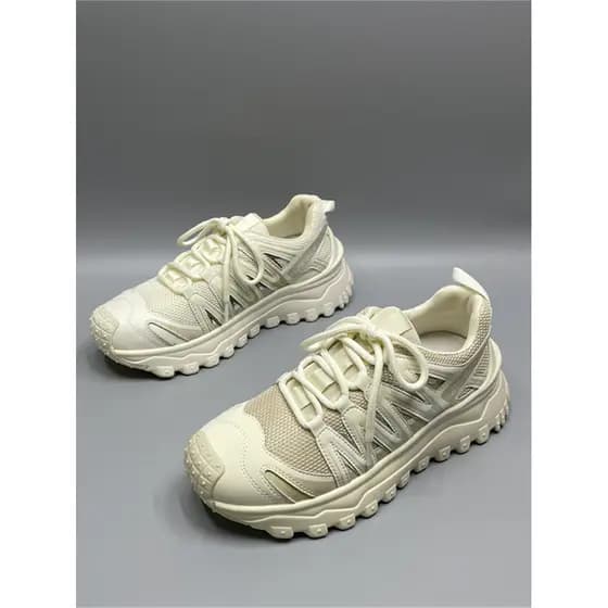 Couro macio de sola grossa ao ar livre sapatos esportivos casuais feminino 2025 primavera verão novo estilo costura resp