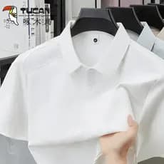 TUCANO/Woodpecker [Camisa polo de novo estilo] Camisa polo masculina Casual de manga curta de malha respirável elegante