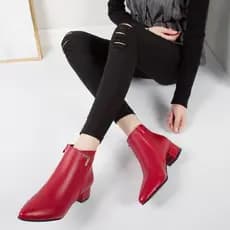 Botas curtas femininas de salto baixo salto grosso Martin botas 2025 novo estilo primavera outono versão coreana botas n