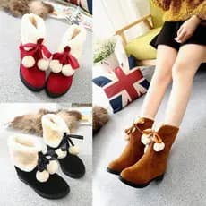 Outono inverno botas de neve botas curtas femininas sapatos femininos moda fundo plano forro de lã engrossado botas curt