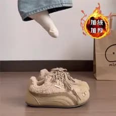 Manter quente moda nicho forro de lã sapatos de treinamento alemão feminino 2026 novo estilo de sola grossa All-Match Ca