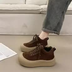 Nicho forro de lã de sola grossa tênis de alta qualidade feminino dois sapatos de algodão 2026 novo estilo outono invern
