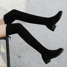 Novo estilo botas outono botas mais veludo Martin inverno All-Match cavaleiro mais magro olhar fino meados de tubo femin