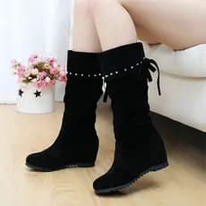 Botas altas planas foscas Martin botas outono inverno botas femininas salto cunha mais magro olhar mais veludo botas de