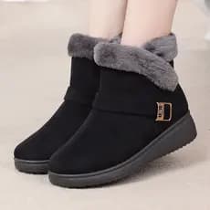 Botas de neve de tubo curto feminino inverno engrossado antiderrapante quente moda botas de algodão sola macia botas cur