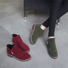 Botas curtas sapatos femininos primavera outono salto grosso Martin botas estudante All-Match botas casuais Plus size bo