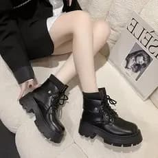 Estilo britânico Martin botas femininas 2024 primavera outono inverno novo estilo de sola grossa High-End botas finas in