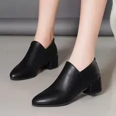 Primavera outono novo estilo forro de lã sapatos femininos salto grosso camurça tamanho grande único sapatos de salto mé