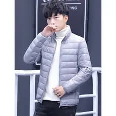 2024 outono inverno masculino leve para baixo jaqueta acolchoada curto fino ajuste Casual sem capuz leve acolchoado jaqu