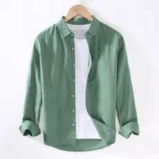 Camisa masculina de linho de manga comprida, camisa japonesa Casual solta de algodão e linho, camisa de verão para uso e