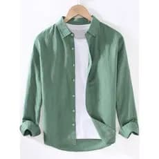 Camisa masculina de linho de manga comprida, camisa japonesa Casual solta de algodão e linho, camisa de verão para uso e