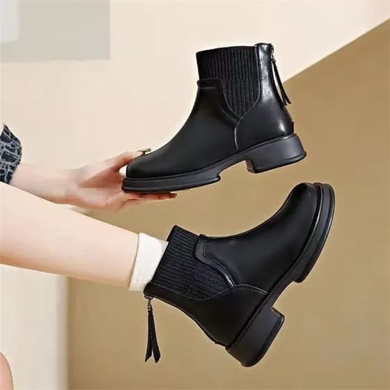 2026 outono inverno novo estilo Martin sapatos femininos britânico na moda botas finas com zíper primavera outono botas