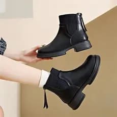 2026 outono inverno novo estilo Martin sapatos femininos britânico na moda botas finas com zíper primavera outono botas