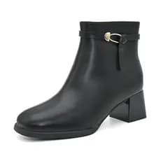 Dadong moda botas femininas inverno novo estilo moda estilo Casual salto médio salto grosso dedo do pé redondo confortáv