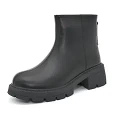 Dadong Chelsea botas femininas inverno novo estilo moda estilo Casual salto médio salto grosso dedo do pé redondo forro
