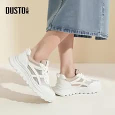 Dadong papai sapatos femininos primavera novo estilo Casual simples dedo do pé redondo gradiente meados de salto rendas