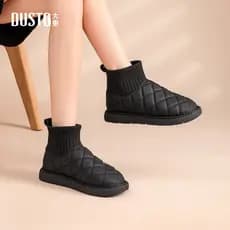 Dadong botas de neve sapatos femininos inverno novo estilo Casual salto baixo capa plana pé botas curtas quentes