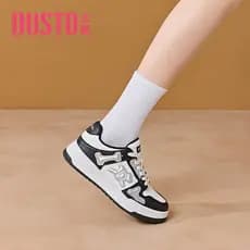 Dadong pequenos sapatos brancos sapatos femininos primavera outono novo estilo simples costura Panda sapatos amarrados d