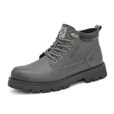 Dadong Martin botas masculinas inverno novo estilo Casual dedo do pé redondo forro de lã rendas salto quadrado sapatos m