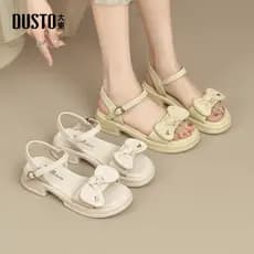 Dadong sandálias de alça plana sapatos femininos verão novo estilo moda elegante salto grosso salto médio dedo do pé red