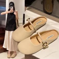 Francês Mary Retro Baotou chinelos 2026 primavera novo estilo sapatos elegantes All-Match sapatos femininos planos chine