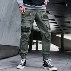 Primavera outono frito rua macacão masculino solto rua na moda bonito Hip-Hop calças casuais High street estilo funciona