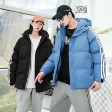 2025 inverno novo estilo jaqueta masculina de três barras na moda Casual único acolchoado jaqueta engrossada jaqueta aco