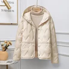 Outono inverno novo estilo 90 pato branco para baixo leve para baixo colete com capuz feminino curto para baixo jaqueta