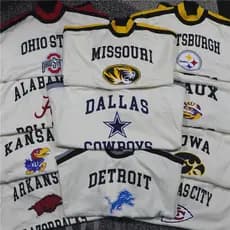 Linda moda rua Casual NFL NCAA Major League padrão bordado gola alta pulôver de alto peso moletom de lã solto