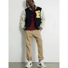 Bonito na moda americano rua alta skate PACSUN masculino puro algodão lavado angustiado tecido cordão calças casuais