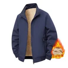 8XL jaqueta Casual masculina de meia-idade idosos gola alta forro de lã engrossado jaqueta quente mais gordura mais