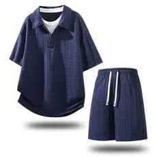 Verão 8XL Plus Size novo estilo terno de duas peças americano malha falso de duas peças masculino juventude lapela terno