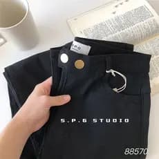 Dois botões preto Leggings feminino exterior Wear outono inverno fino velo calças magras cintura alta mais magro olhar c