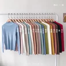 Duplo doze Qing JUZI meia gola alta camisola camisa de fundo camisa pequena jogo interno cor sólida manga longa