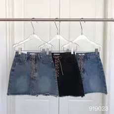 SPG quente menina rendas Design Denim saia feminina primavera verão Retro cintura alta All-Match nicho A linha saia curt