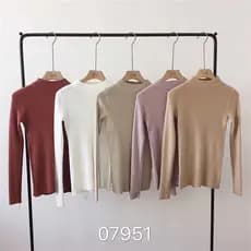 Duplo doze Qing JUZI básico bi-peça meia gola alta camisola de manga comprida cor sólida camisa pequena Swe
