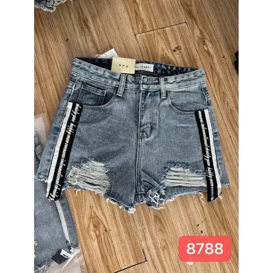 Verão novo estilo Denim Shorts feminino cintura alta rasgado All-Match apertado magro-ajuste Sli