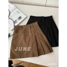 Junho preto S tamanho Denim saia plissada feminina verão versão coreana novo estilo cintura alta mais magro olhar A linh