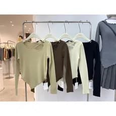 JUZI suéter dividido Irregular, estilo puro desejo, Slim, curto, manga comprida, camisa de fundo, camisa pequena, outono