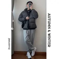 Enloa jaqueta masculina inverno engrossado gola alta pão jaqueta rua Wear à prova de frio quente à prova de vento leve j