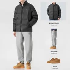 Enloa jaqueta masculina inverno à prova de vento pesado pato branco para baixo jaqueta pão solto engrossado jaqueta de a