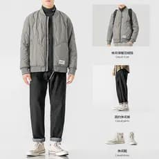 Enloa jaqueta curta masculina inverno leve quente gola de beisebol jaqueta Casual terno masculino jaqueta à prova de ven