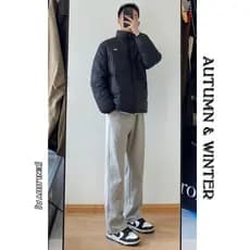 Enloya jaqueta masculina inverno Street Wear à prova de frio jaqueta de algodão quente resistente ao frio sem capuz gola